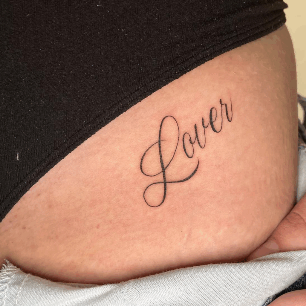 Lover script tattoo